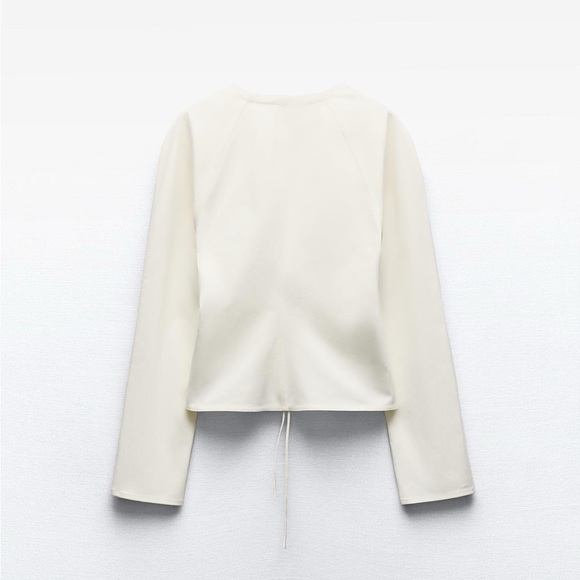 Wrap Front Drawstring Fitted Top - Picture 7 of 8